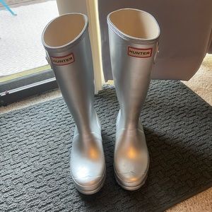 ☔️Hunter Rain Boots Silver☔️